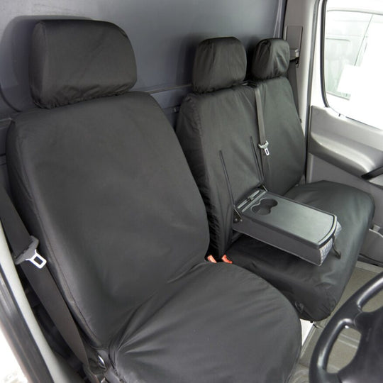 Volkswagen Crafter Van 2006-2017 Tailored  Seat Covers - Three Front Seats With Work Tray