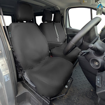 Nissan Primastar Crew Cab Van 2021+ Tailored  Seat Covers - Three Front Seats  Three Front Seats With Under Seat Storage