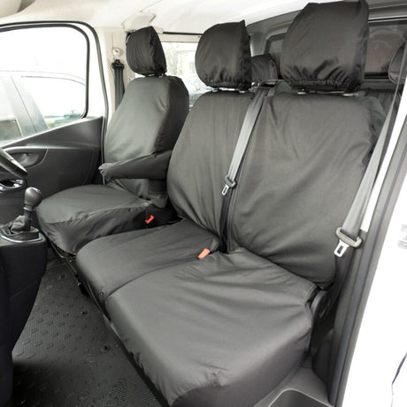 Renault Trafic Crew Cab Van 2014+ Tailored  Seat Covers - Three Front Seats  Three Front Seats With Under Seat Storage