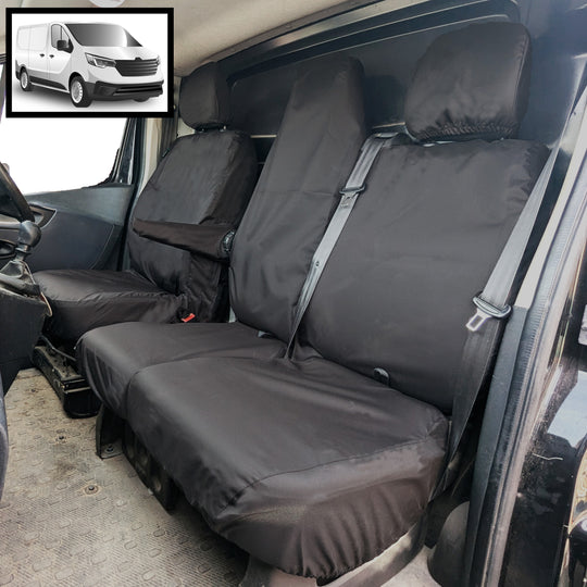 Nissan Primastar Van 2021+ Tailored  Seat Covers - Three Front Seats Folding Middle Seat