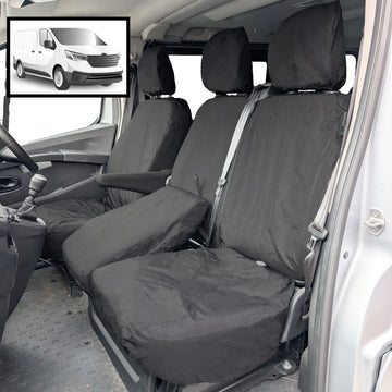 Nissan NV300 Crew Cab Van 2016-2022 Tailored  Seat Covers - Three Front Seats  Three Front Seats With Under Seat Storage