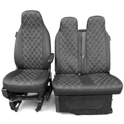 Driver & Double Passenger Seat Cover - Semi-Tailored Leatherette - Waterproof & Airbag Compatible