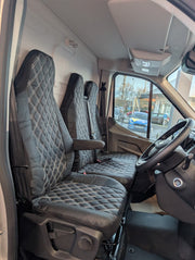 Driver & Double Passenger Seat Cover - Semi-Tailored Leatherette - Waterproof & Airbag Compatible