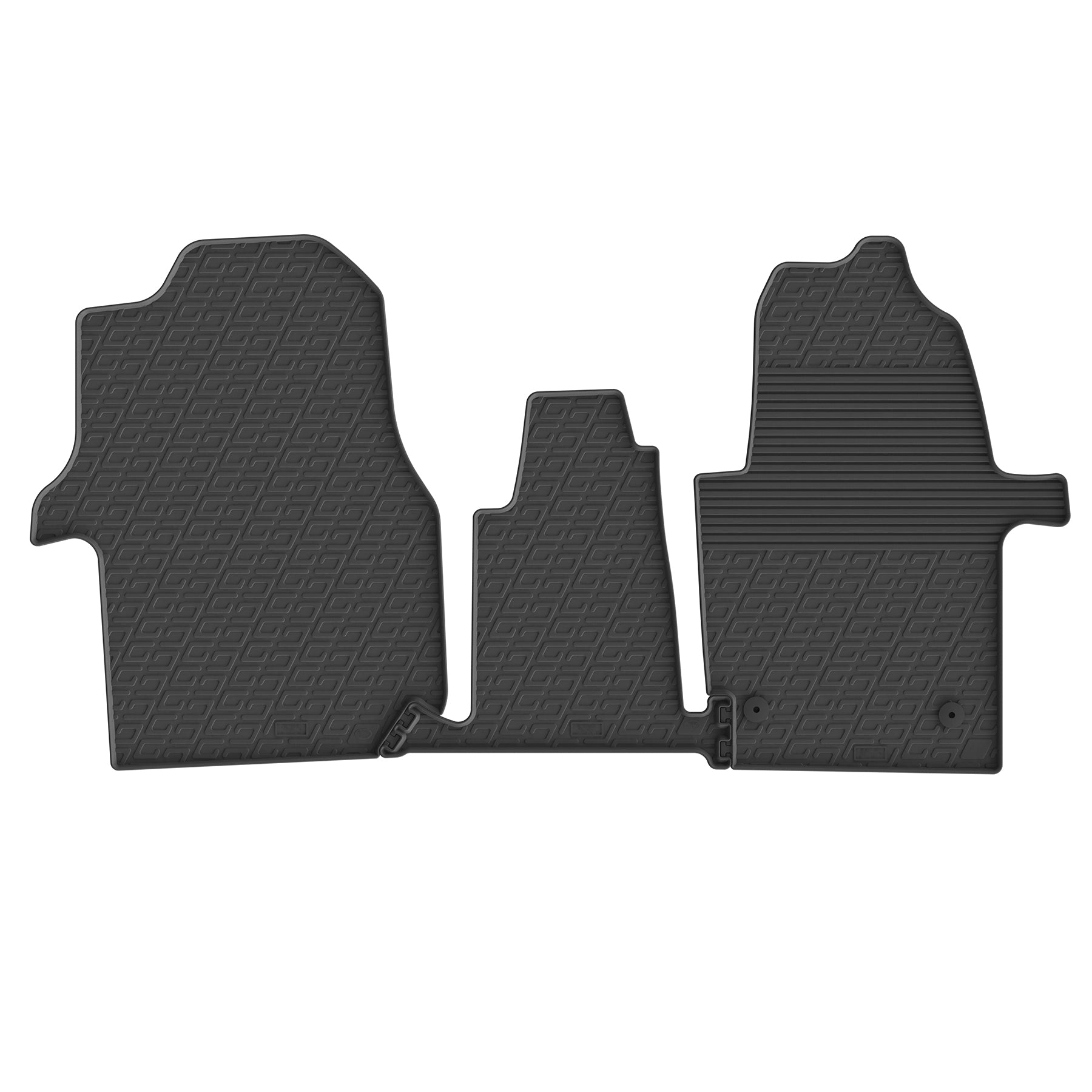 JVL Heavy Duty Rubber Van Mats For Vauxhall Combo MK4 2012-2017 (2-Piece Set With Clips)