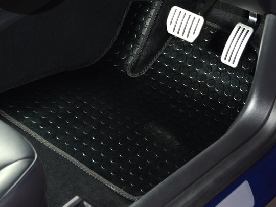 Ford Transit Courier Van 2024+ Van Mats // Odourless Deck Plate Off Road Rubber, Black Trim