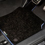 Ford Transit Custom Crew Cab Automatic Van 2018-2023 Van Mats (with centre piece) // Black Elite, Dark Blue Trim