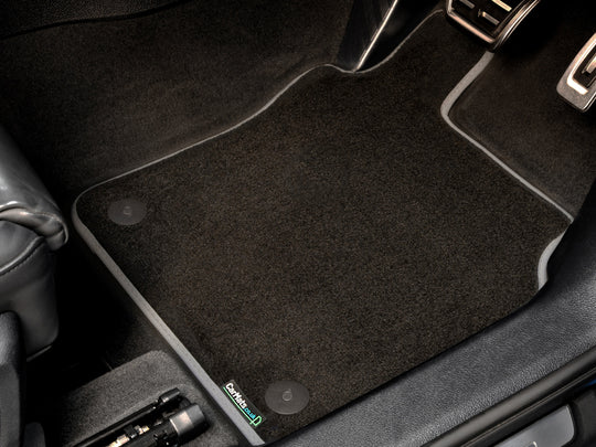 Ford Transit Custom Crew Cab Manual 5 Seats 2024+ Van Mats // Black Executive, Light Grey Trim