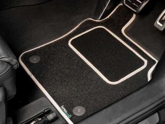 Volkswagen Transporter T6.1 Van 2019-2025 Van Mats (no fixings) // Black Grand, Grey Trim