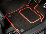 Ford Transit Custom Automatic 2 Single Front Seats 2024+ Van Mats // Black Grand, Red Trim