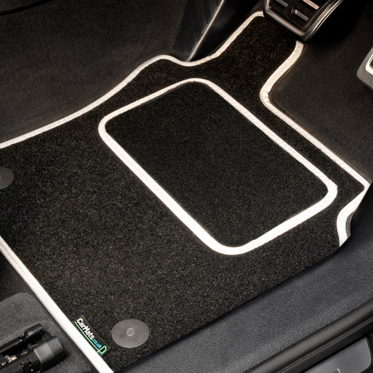 Ford Transit Custom Van 2013-2015 Van Mats // Black Grand, White Trim