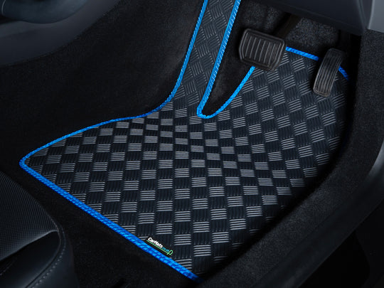 Ford Transit Custom Multicab PHEV Automatic Crew Cab 5 Seats 2024+ Van Mats // Odourless Rubber, Blue Trim