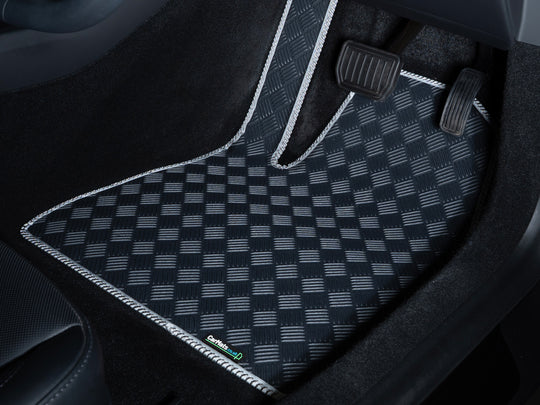 Ford Transit Custom Automatic Panel Van 2024+ Van Mats New Model // Odourless Deck Plate Off Road Rubber, Grey Trim