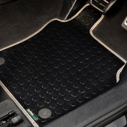 Ford Transit Custom Crew Cab Automatic Van 2018-2023 Van Mats (with centre piece) // Black Off Road Rubber, Grey Trim
