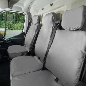 Nissan Interstar Van 2022-2024 Tailored  Seat Covers - Three Front Seats Folding Middle Seat Two Piece Passenger Base