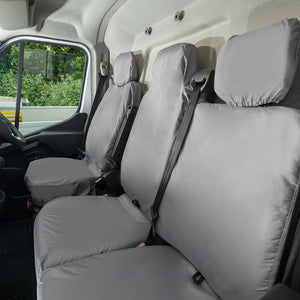 Nissan Interstar Van 2022-2024 Tailored  Seat Covers - Three Front Seats Folding Middle Seat Two Piece Passenger Base
