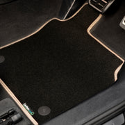 Fiat Ducato Motorhome 2015-2017 Van Mats (with central glove box) // Black Super, Beige Trim