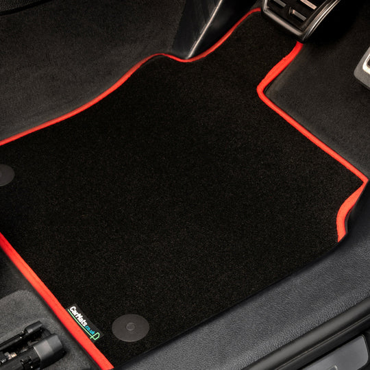 Ford Transit Custom Limited Automatic Van 2019-2023 Van Mats // Black Super, Red Trim